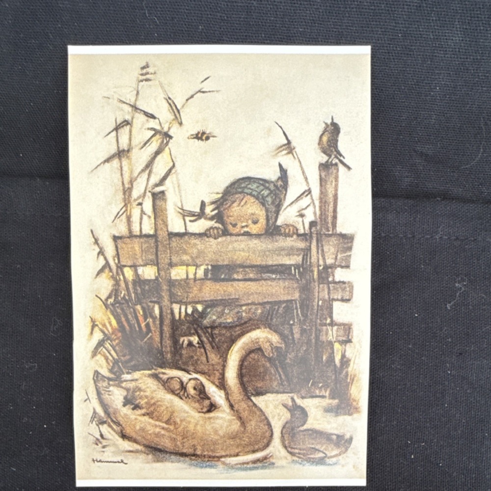 arsEdition M.J. Hummel Postcard Children Schwanenmutter Feathered Friends